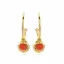 Victoria Gold-colored Shell-patterned Earrings with Red Beads