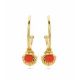 Victoria Gold coloured red pearl shell patterned earring
