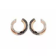 Victoria Rose gold black and white stone earring