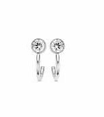 Victoria silver white stone earrings