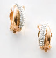 Victoria rose gold colour white stone earrings
