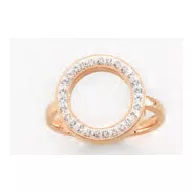 Victoria Rose gold colored ring with white stones