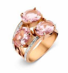 Victoria Rose Gold white rose gold coloured stone ring