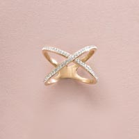 Victoria Rose Gold colour white stone ring