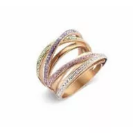 Victoria Rose gold colored ring with colorful stones