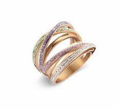 Victoria Rose Gold colour Colour stone ring