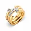 Victoria Gold-colored white stone 3-piece ring set