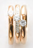 Victoria Rose Gold colour white stone 3 as ring set