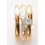 Victoria Rose gold colored white stone 3-piece ring set