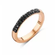 Victoria Black Stone Rose Gold Ring