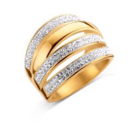 Victoria Gold colour white stone ring