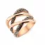 Victoria Rose gold colored black stone ring