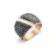 Victoria Rose gold colored black stone ring