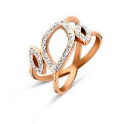 Victoria Rose Gold colour white stone ring