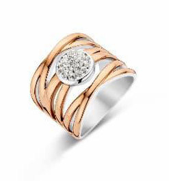 Victoria Rose Gold colour white stone ring