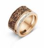 Victoria rose gold colour black stone ring