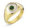 Victoria Gold coloured green pattern ring