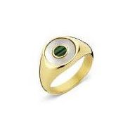 Victoria Gold-colored green patterned ring