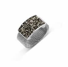 Victoria Silver coloured stone ring