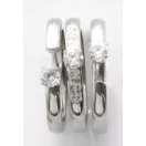 Victoria Silver-colored white stone 3-ring set
