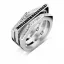 Victoria Silver-colored ring with black and white stones
