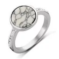 Victoria Silver-colored white patterned ring