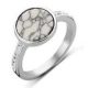 Victoria Silver coloured white pattern ring