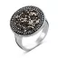 Victoria Silver-colored ring with black stone