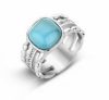 Victoria Silver blue stone ring