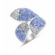 Victoria silver blue white stone petal ring