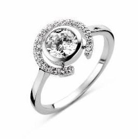 Victoria Silver white stone ring